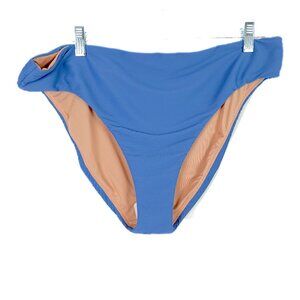 NWT J. Crew Ribbed High-Rise Cheeky Bikini Bottom Blue Size XXL NEW